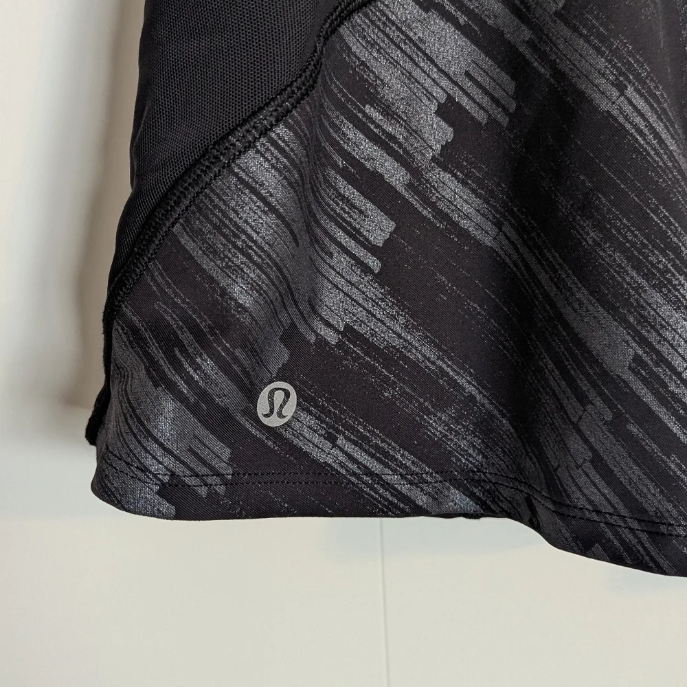 Lululemon Ace Tennis Skirt - Black Scratch Match Multi sz 14/16
